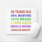 32. Geburtstag Mousepad (Mit Mouse)