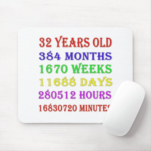 32. Geburtstag Mousepad (Mit Mouse)