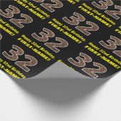 32. Geburtstag: Name & Imitate HolzkörnPattern "32 Geschenkpapier (Ecke)