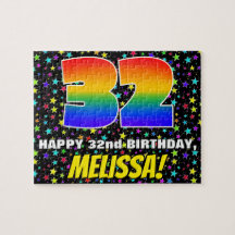 32. Geburtstag — Spaß, farbenfrohe Sternenweltenmu