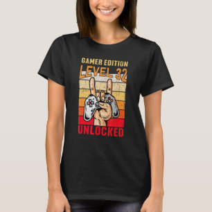 32. Geburtstag Video Gamer Edition Level 32 Unlock T-Shirt