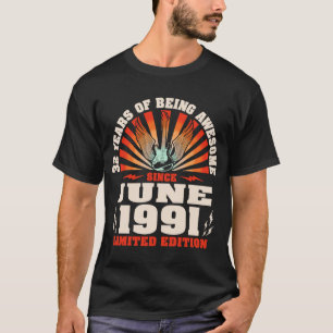 32. Geburtstag Vintage-Gitarrist Musik Geboren am T-Shirt