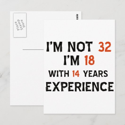 32. Geburtstagsdesigns Postkarte (Vorne/Hinten)