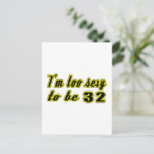 32 Geburtstagsdesigns Postkarte (Stehend Vorderseite)