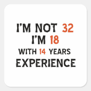 32. Geburtstagsentwürfe Quadratischer Aufkleber