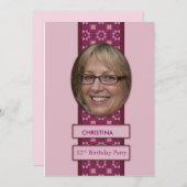 32. Geburtstagsparty Einladung Bild und Name (Vorne/Hinten)