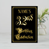 32. Geburtstagsparty - Extravagantes Drehbuch und Folieneinladung (Stehend vorne)