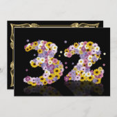 32. Geburtstagsparty mit Blumenbriefen Einladung (Vorne/Hinten)