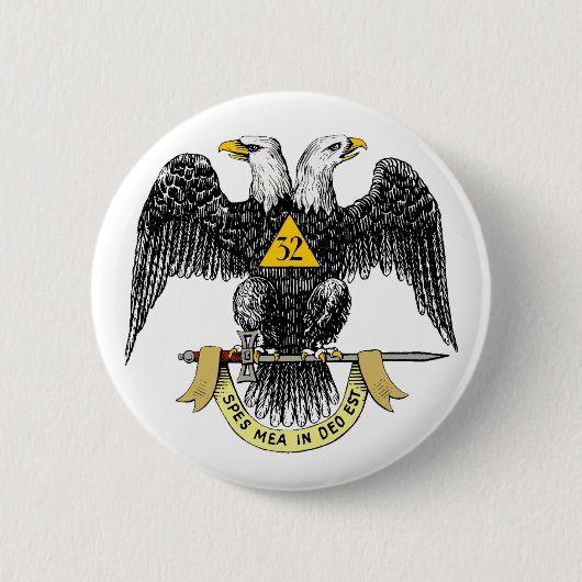32. Grad Schottischer Ritus Schwarzer Adler Button (Vorderseite)