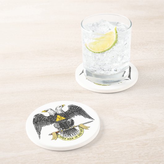 32. Grad-schottisches Ritus-Schwarzes Eagle Getränkeuntersetzer (Seite)