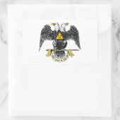 32. Grad-schottisches Ritus-Schwarzes Eagle Rechteckiger Aufkleber (Tasche)