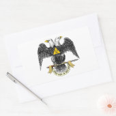 32. Grad-schottisches Ritus-Schwarzes Eagle Rechteckiger Aufkleber (Umschlag)