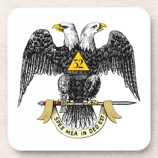32. Grad-schottisches Ritus-Schwarzes Eagle Untersetzer (Vorderseite)