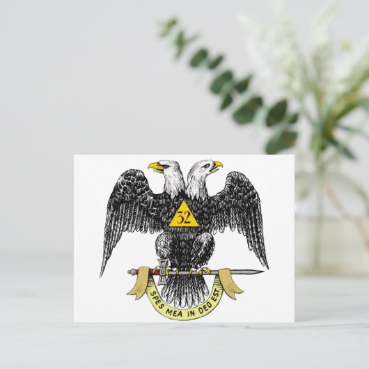 32. Grad Scottish Rite Black Eagle Postkarte (Stehend Vorderseite)