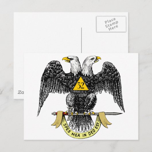 32. Grad Scottish Rite Black Eagle Postkarte (Vorne/Hinten)