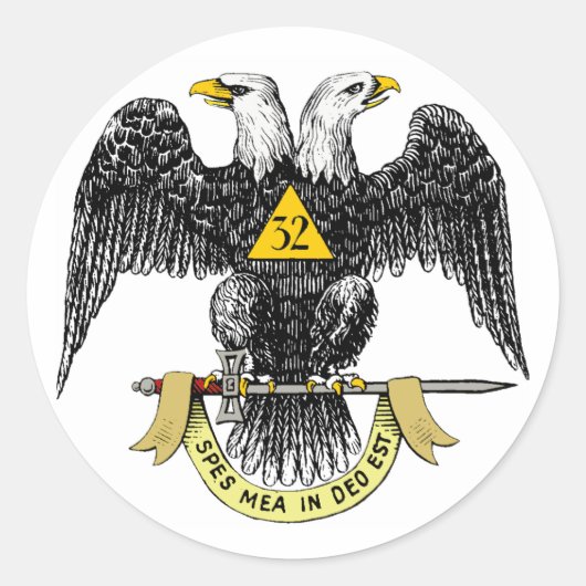 32. Grad Scottish Rite Black Eagle Runder Aufkleber (Vorderseite)