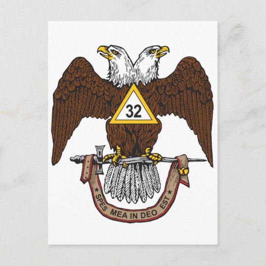 32. Grad Scottish Rite Brown Eagle Postkarte (Vorderseite)