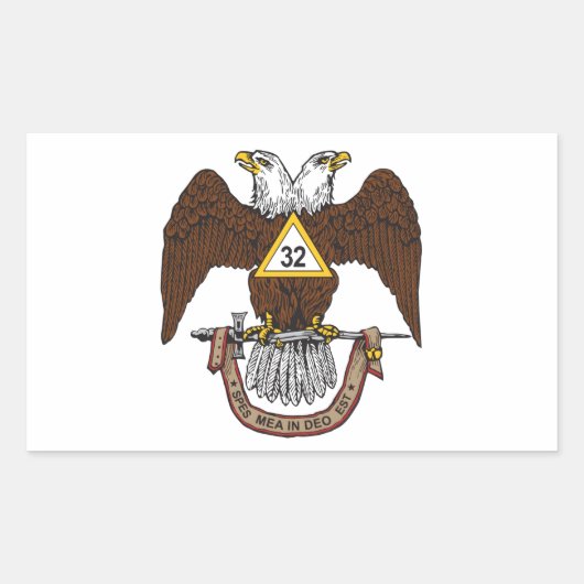 32. Grad Scottish Rite Brown Eagle Rechteckiger Aufkleber (Vorderseite)