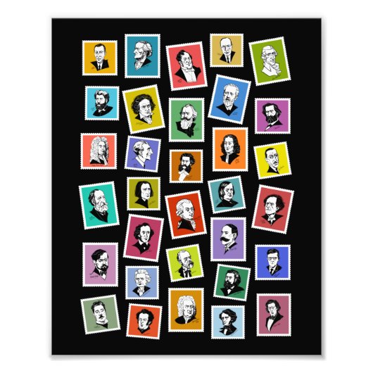 32 grafische Portraits der beststen Komponisten Fotodruck (Vorne)