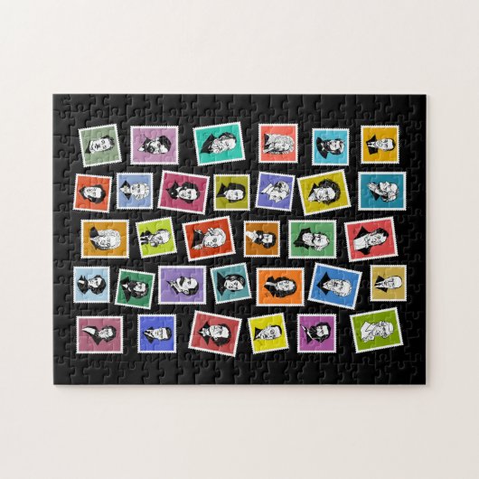 32 grafische Portraits der beststen Komponisten Puzzle (Horizontal)