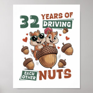 32. Hochzeitstag 32 Jahre Paarung Poster