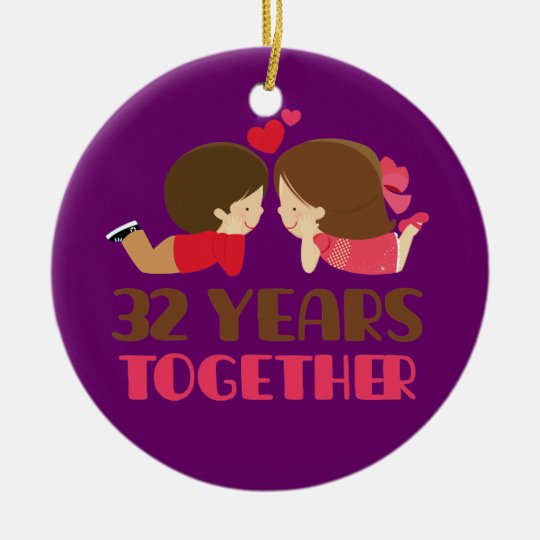32 Hochzeitstag Geschenk Fur Sie Keramik Ornament Zazzle De