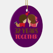 32. Hochzeitstag-Geschenk für sie Keramikornament (Rechts)