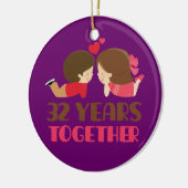 32. Hochzeitstag-Geschenk für sie Keramikornament (Links)