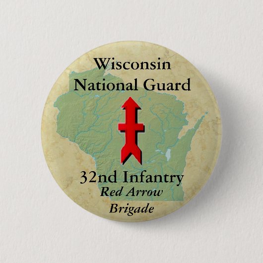 32. Infanterie mit Wisconsin zeichnen auf Button (Vorderseite)