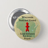 32. Infanterie mit Wisconsin zeichnen auf Button (Vorne & Hinten)