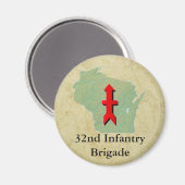 32. Infanterie Wisconsin Military Magnet (Vorderseite/Rückseite)