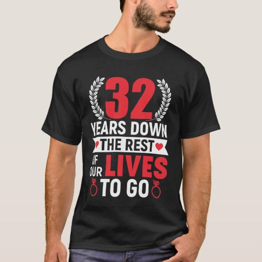 32 Jahre ab 32. Jubiläum 32 Jahre Ehe G T-Shirt (Vorderseite)