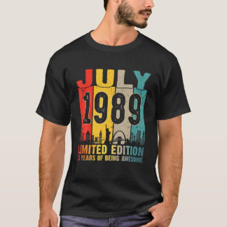 32 Jahre alt Vintag Juli 1989 Limited Edition 32N T-Shirt