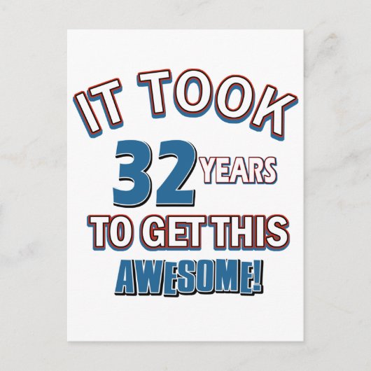32 Jahre alte Geburtstagsdesigns Postkarte (Vorderseite)