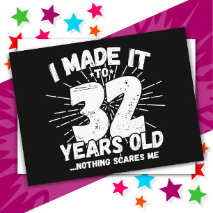 32 Jahre alte sarkastische Meme lustige 32. Geburt Postkarte