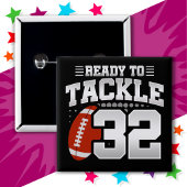32 Jahre altes Tackle Football Party 32. Geburtsta Button