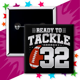 32 Jahre altes Tackle Football Party 32. Geburtsta Button