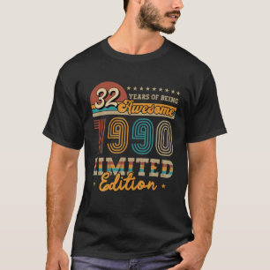 32 Jahre Vintag 1990 limitierte Auflage Geschenkid T-Shirt