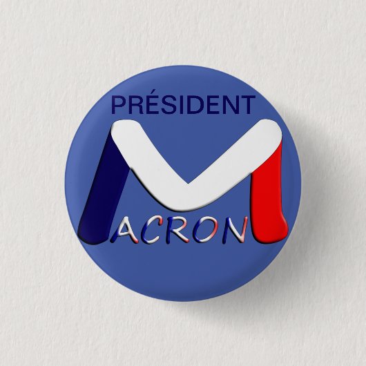 32 mm, Emmanuel Macron Präsident Button (Vorderseite)