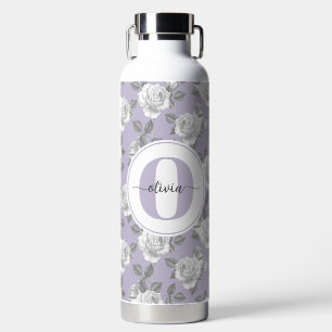 32 oz. Rose Garden Monogram Lavendel Wasserflasche Trinkflasche