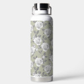 32 oz.Rose Garden Monogram Sage Green Water Flasch Trinkflasche (Rückseite)