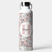 32 oz. Rose Garden Monogramm Pink Wasser Flasche (Vorderseite)