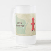 32. Pfeil-Brigaden-Militär Infanterie-Wisconsins Mattglas Bierglas (Vorderseite Links)