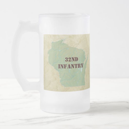 32. Pfeil-Brigaden-Militär Infanterie-Wisconsins Mattglas Bierglas (Links)