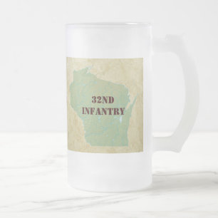 32. Pfeil-Brigaden-Militär Infanterie-Wisconsins Mattglas Bierglas