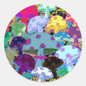 32 Pilze #2 Runder Aufkleber (Vorderseite)