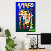 32 Qualifizierende Länder für Südafrika 2010 MMX Poster (Heimbüro)