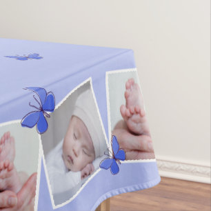 32 Square Images Foto Collage Blue Butterflies Tischdecke