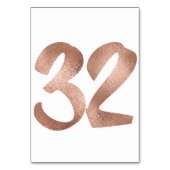 32 Tischnummern Weißes Metallrosa Rosengold (Rückseite)
