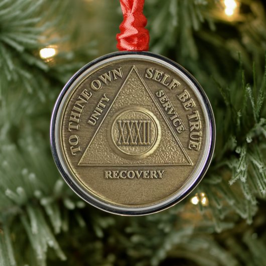 32 Year Sober Anniversary Medallion | Recovery Ornament Aus Metall (Baum)